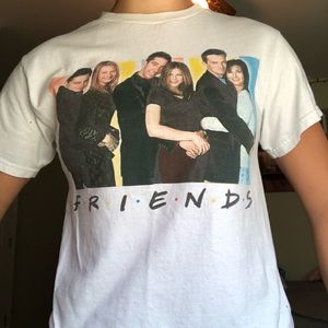 white friends graphic tee